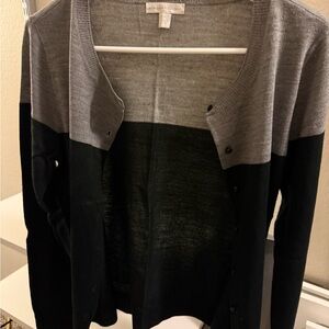 New York & Company Two-Tone Cardigan in Gray and Black